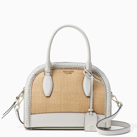 kate spade medium straw leather satchel *NWT*
